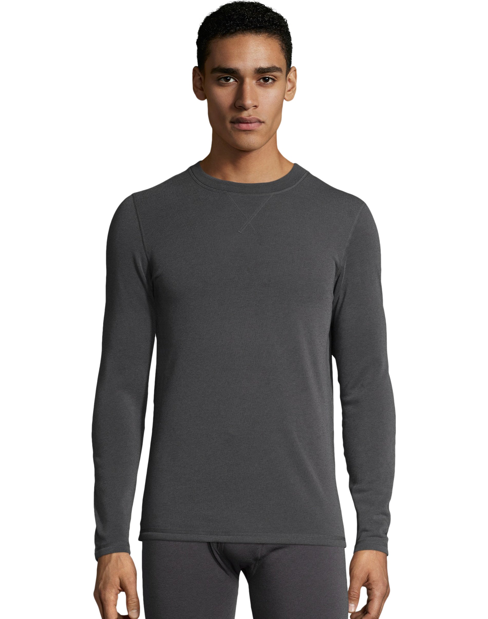 Hanes Men' Polywool Thermal Crewneck