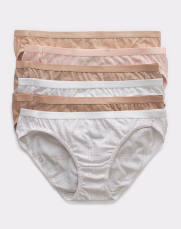 Hanes Ultimate Women's Breathable Cotton Bikini Underwear, 6-Pack