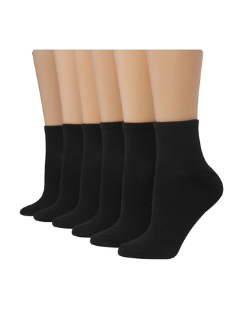 Hanes Sport Women's Ankle Socks Pack, 6-Pack, Moisture Wicking, X-Temp