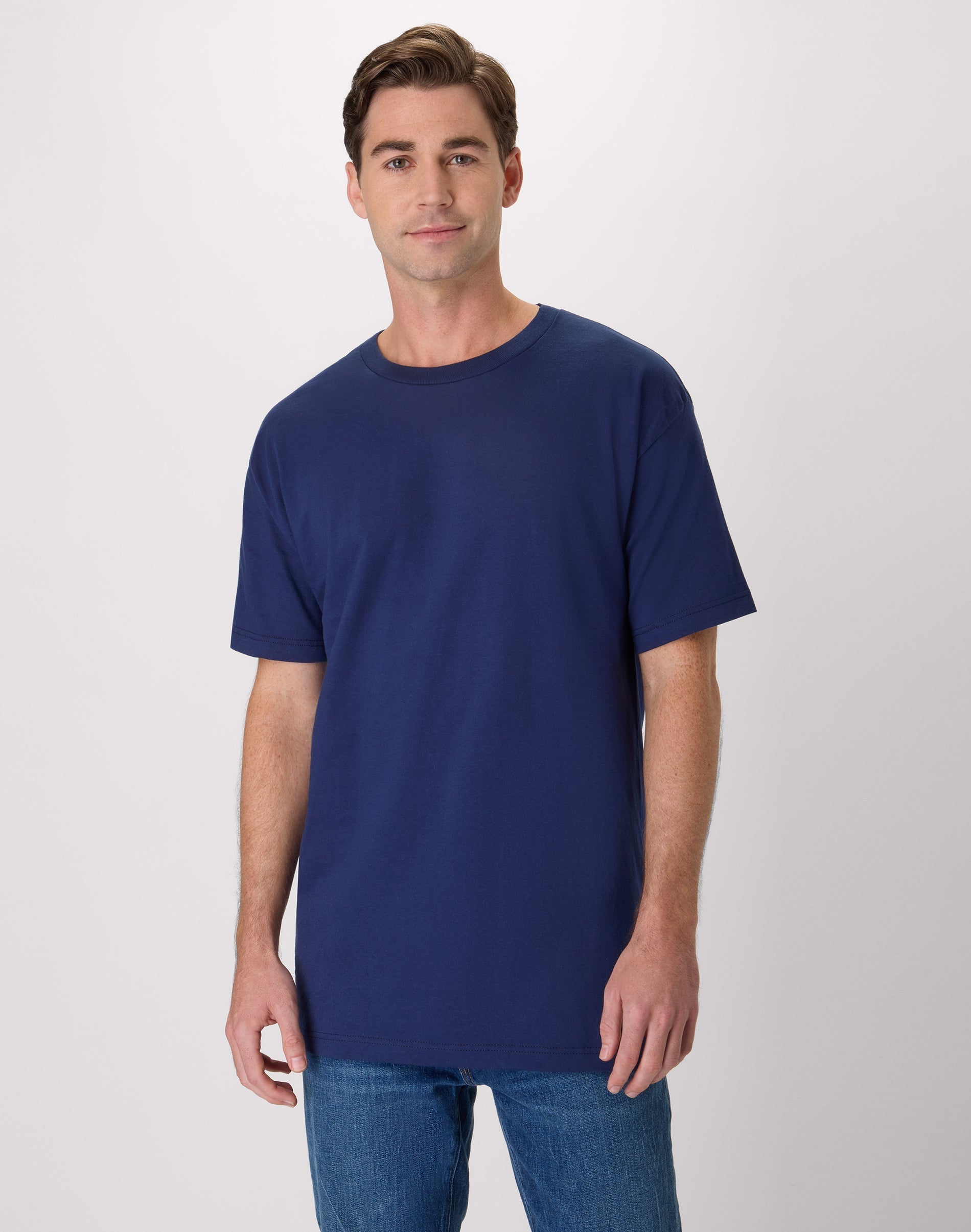 Hanes Beefy-T Men's Heavyweight Cotton T-Shirt (Big & Tall Sizes) Navy 4XLT