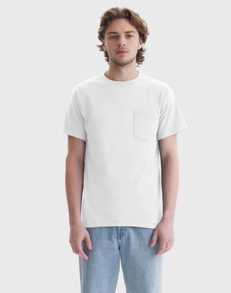 T-shirt Homme Hanes Beefy-T Avec Poche - Neuf Avec étiquettes, Modèle 5190BK | Fabriqué USA/Import
