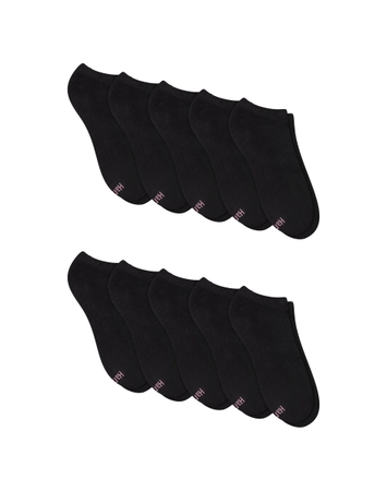 Hanes Women's Athletic No Show Socks, Full Sole Cushion, 10-Pairs