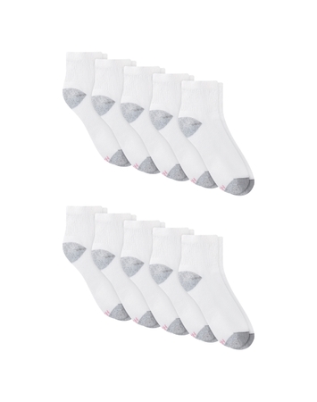 Hanes Women's Athletic Ankle Socks, Full Sole Cushion, 10-Pairs