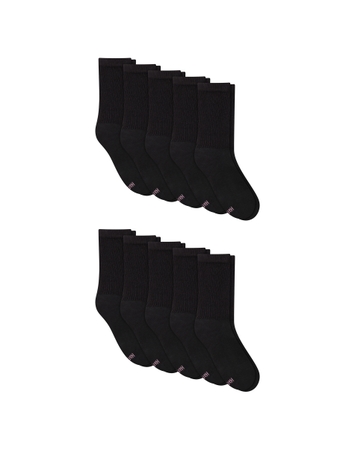 Hanes Women's Athletic Crew Socks, Full Sole Cushion, 10-Pairs