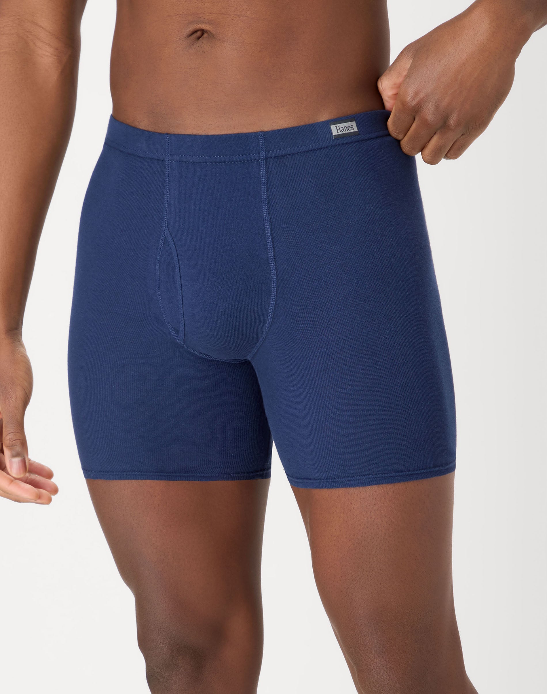 Hanes ComfortSoft Men's Underwear Boxer Briefs Pack - 6-Pack - Moisture-Wicking Cotton Black/Blue/Navy/Grey/Green M