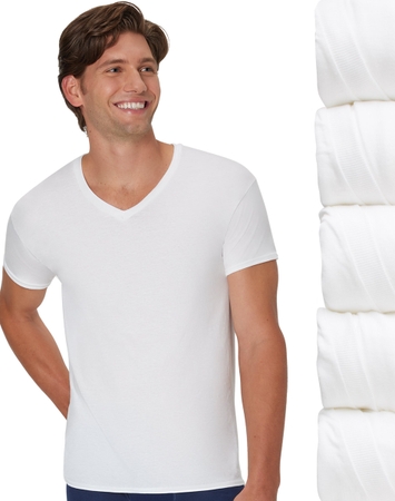 Hanes Ultimate Men's Undershirts Pack - ComfortSoft V-Neck Cotton T-Shirts - Moisture-Wicking