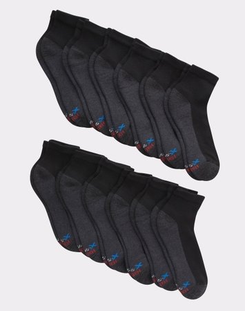 Hanes Men's X-Temp Cushioned Ankle Socks, 12-Pairs
