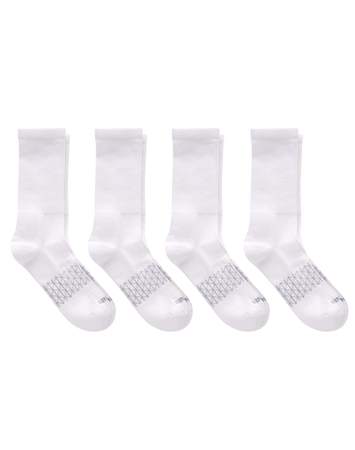Hanes Absolute Active Men's Crew Socks Pack, 4-Pair Pack, Moisture Wicking, Seamless Toe, Cushioned