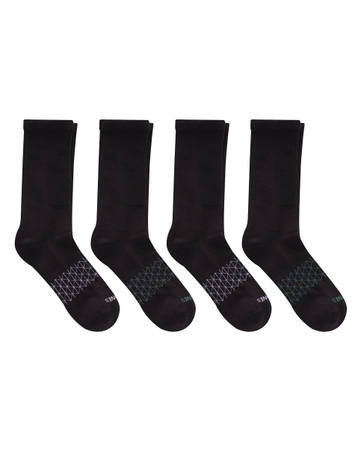 Hanes Absolute Active Men's Crew Socks Pack, 4-Pair Pack, Moisture Wicking, Seamless Toe, Cushioned