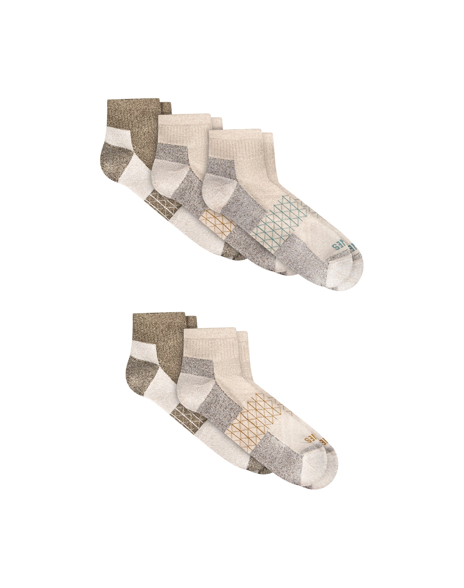 Hanes Absolute Outdoor Ankle Socks Pack - 5-Pack - Cushioned Quarter - Mesh Ventilation Assorted 6-12