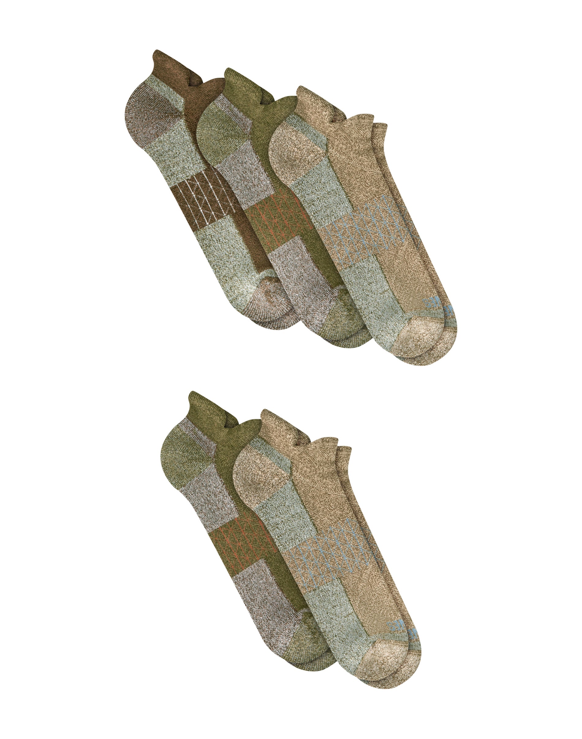 Hanes Absolute Outdoor Men's No-Show Socks with Heel Shield Pack - 5-Pack - Cushioned Assorted 6-12