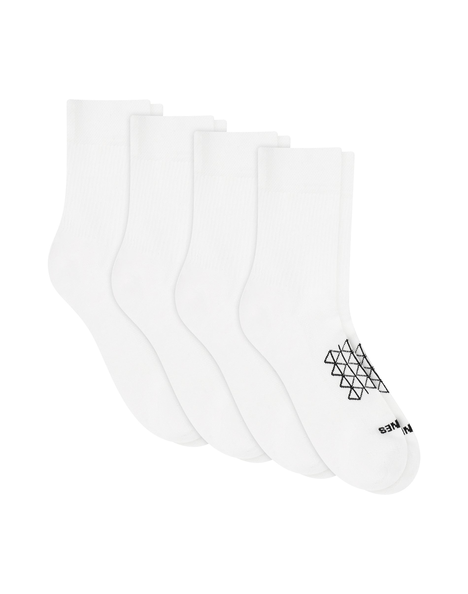 Hanes Absolute Run Men's Socks Pack, 4-Pair, Heel-Shield Tab, Moisture Wicking White 6-12