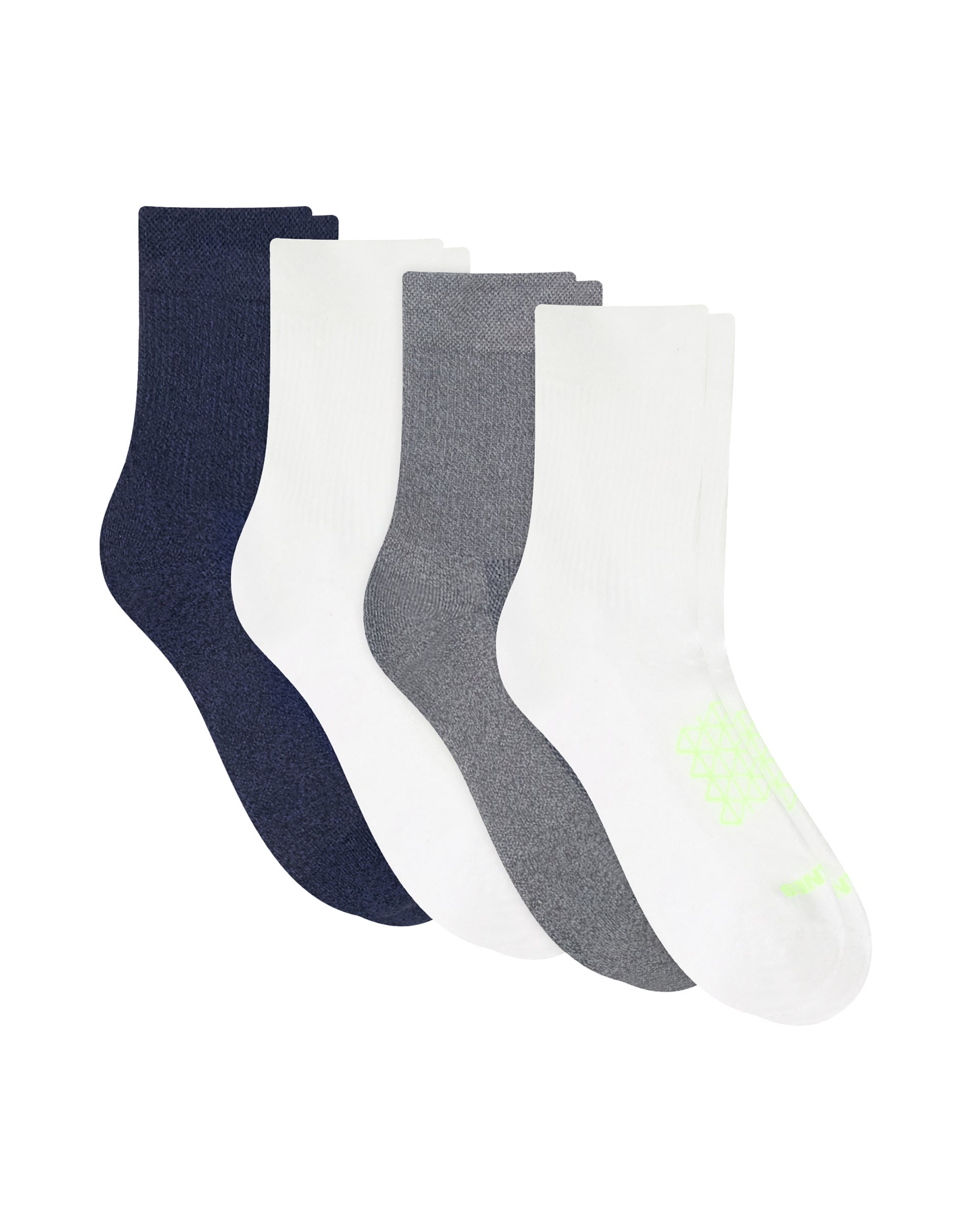Hanes Absolute Run Men's Socks Pack, 4-Pair, Heel-Shield Tab, Moisture Wicking Assorted 1 6-12