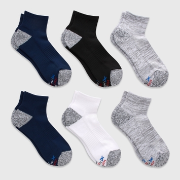 Hanes Moves Men's Ankle Socks Pack, 6-Pack, Moisture-Wicking