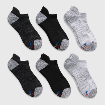 Hanes Moves Men's Heel Shield Socks Pack, 6-Pack, Moisture-Wicking Athletic Socks