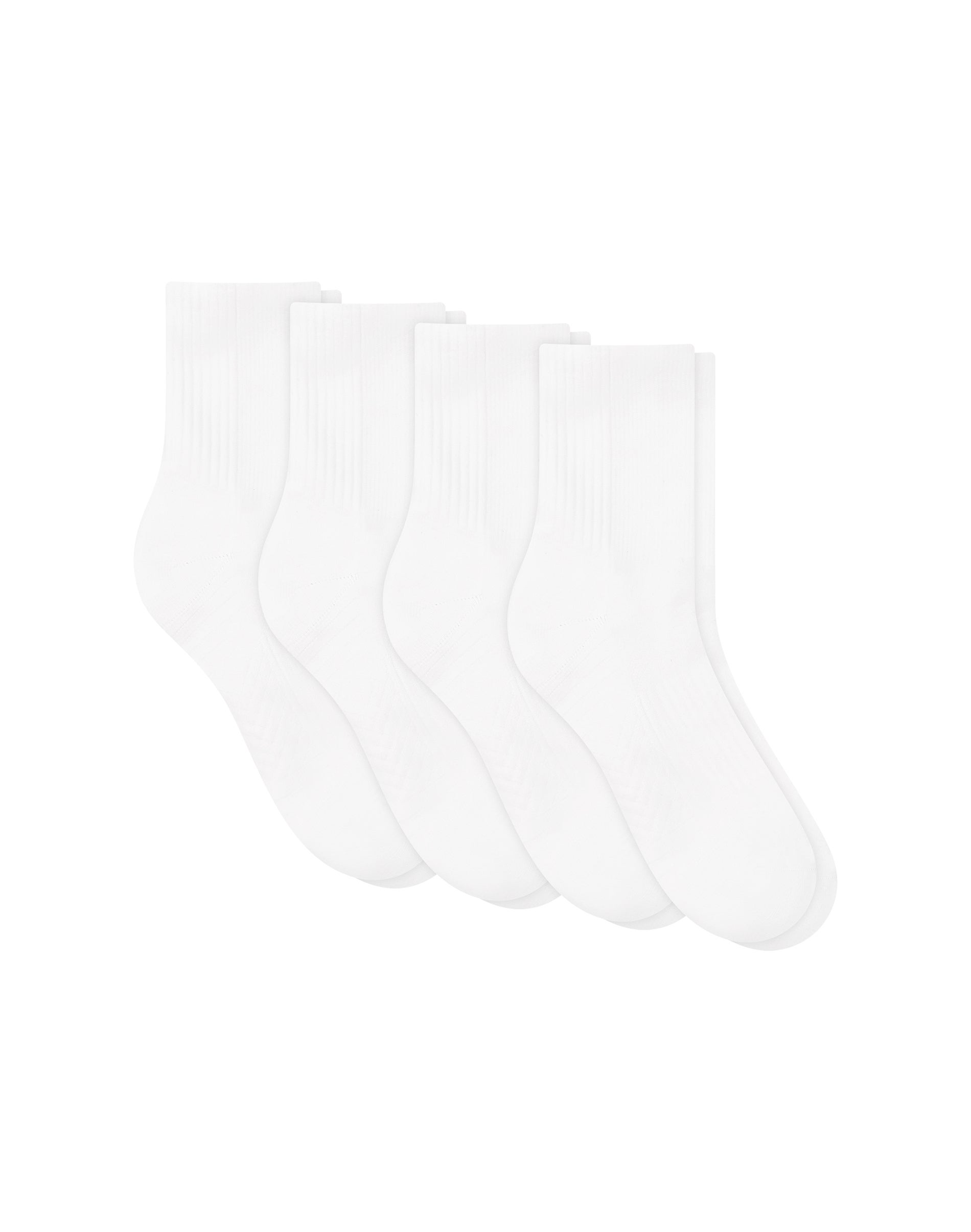 Hanes Moves Impact Zone Men's Socks Pack, 4-Pair, Cushioned X-Temp Moisture-Wicking White 6-12