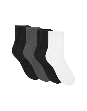 Hanes Moves Impact Zone Men's Socks Pack, 4-Pair Pack, Cushioned X-Temp Moisture-Wicking Socks