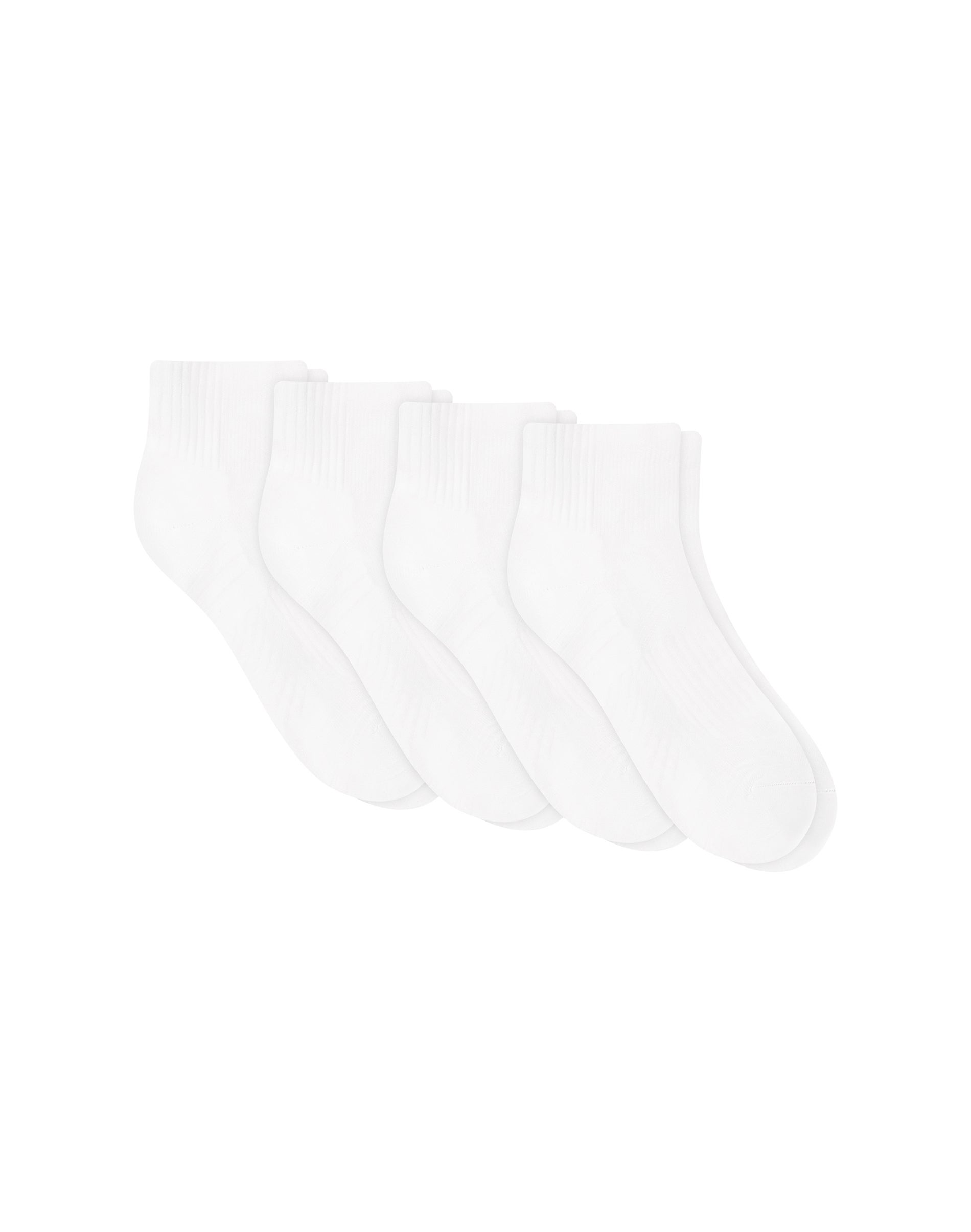 Hanes Moves Impact Zone Men's Ankle Socks Pack, 4-Pair, Cushioned X-Temp Moisture-Wicking White 6-12