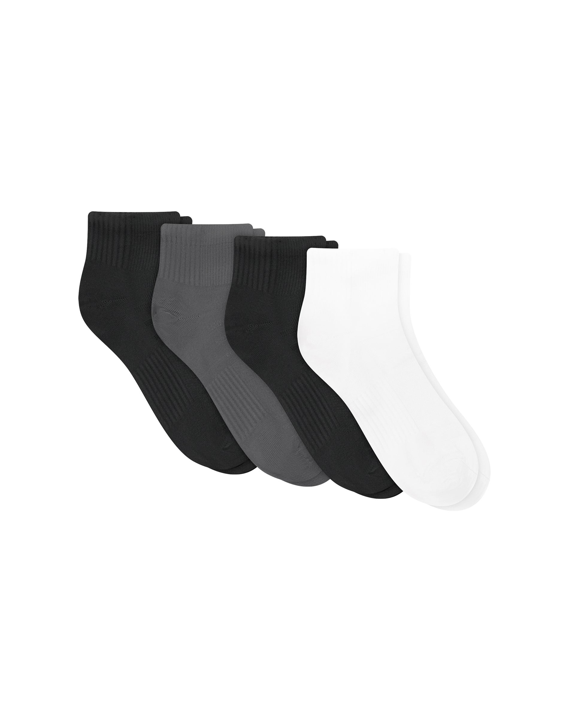 Hanes Moves Men's Ankle Socks Pack, 4-Pair, 360 Stretch, Lightweight, Moisture Wicking Assorted 1 6-12