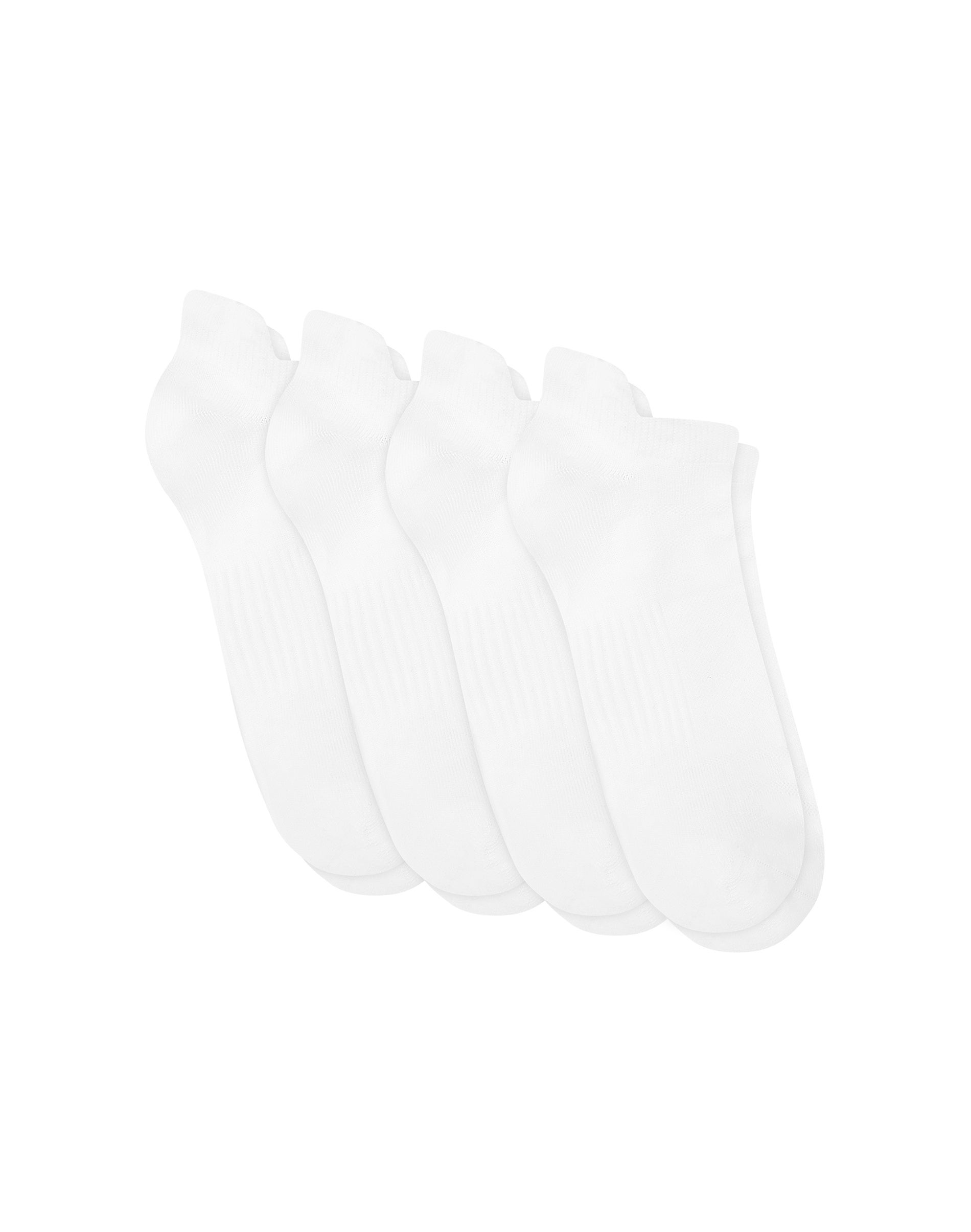 Hanes Moves Men's No-Show Socks Pack, 4-Pair, 360 Stretch, Lightweight, Moisture Wicking White 6-12