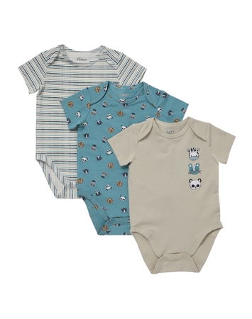 Hanes Pure Comfort Baby Short Sleeve Bodysuits, Organic Cotton, Boys & Girls, 3-Pack
