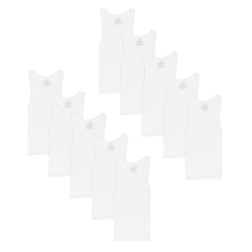 Hanes Boys' Undershirt Tank Top Pack, 10-Pack, Moisture-Wicking