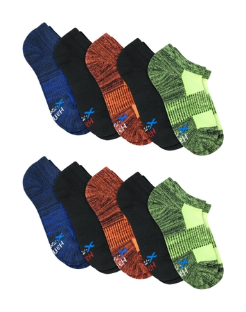Hanes Moves Boys' No-Show Socks Pack, 10-Pack, X-Temp&trade; Moisture-Wicking Athletic Socks