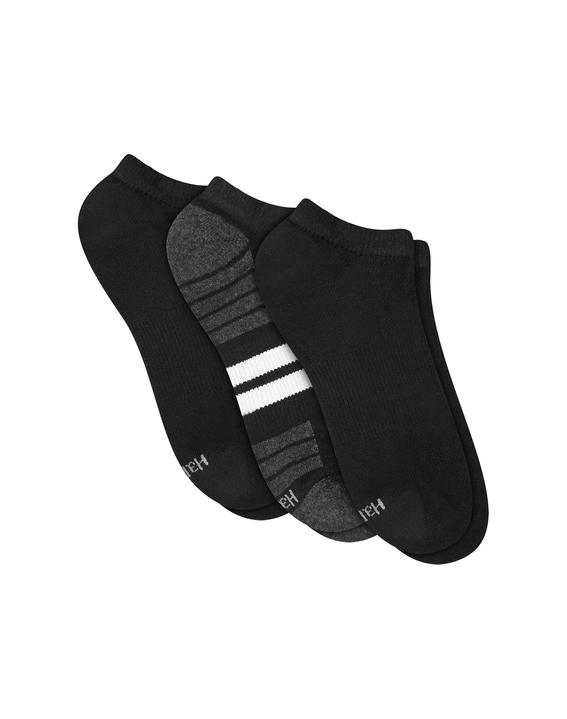 Hanes Cool DRI Men's No Show Socks, 3-Pairs Astmnt 04 6-12