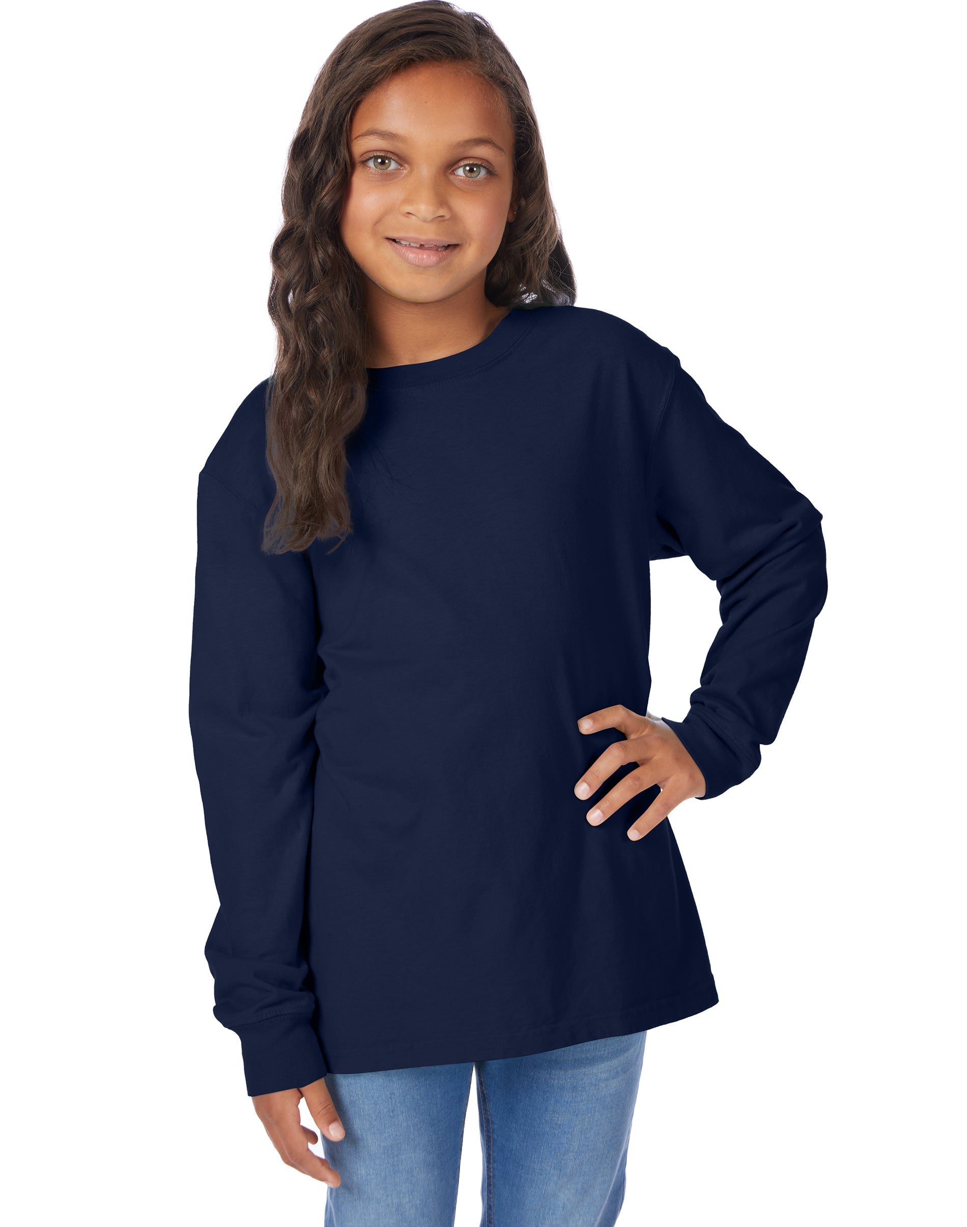 ミュージシャン JSF Garment Dyed Long Sleeve Tee Hanes Kids' Garment Dyed Long Sleeve T-Shirt
