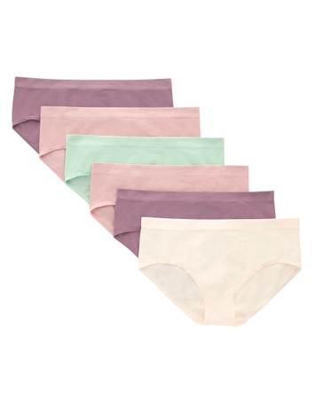 Hanes Seamless Comfort Girls' Hipster Underwear, Fashion Assorted, 6-Pack