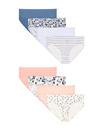 Hanes Ultimate Pure Comfort Girls' Hipster Underwear, Cotton, 8-Pack