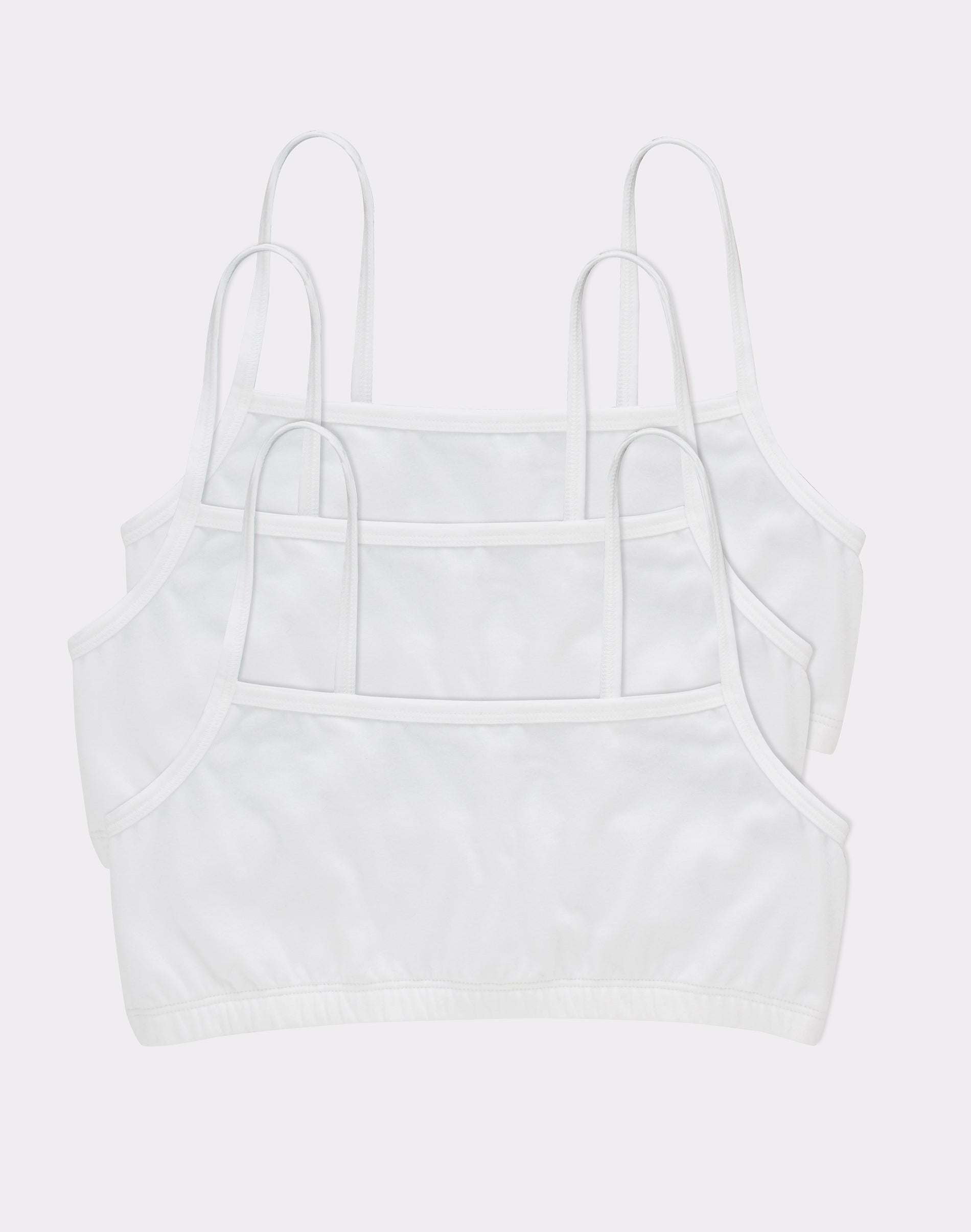 Hanes Women's String Crop Bralette, 3-Pack White/White/White L