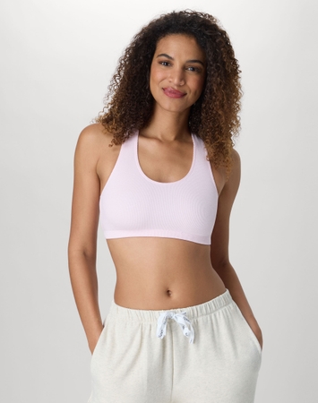Hanes Women's Cotton Racerback Sports Bralette, Low Impact, 3-Pack