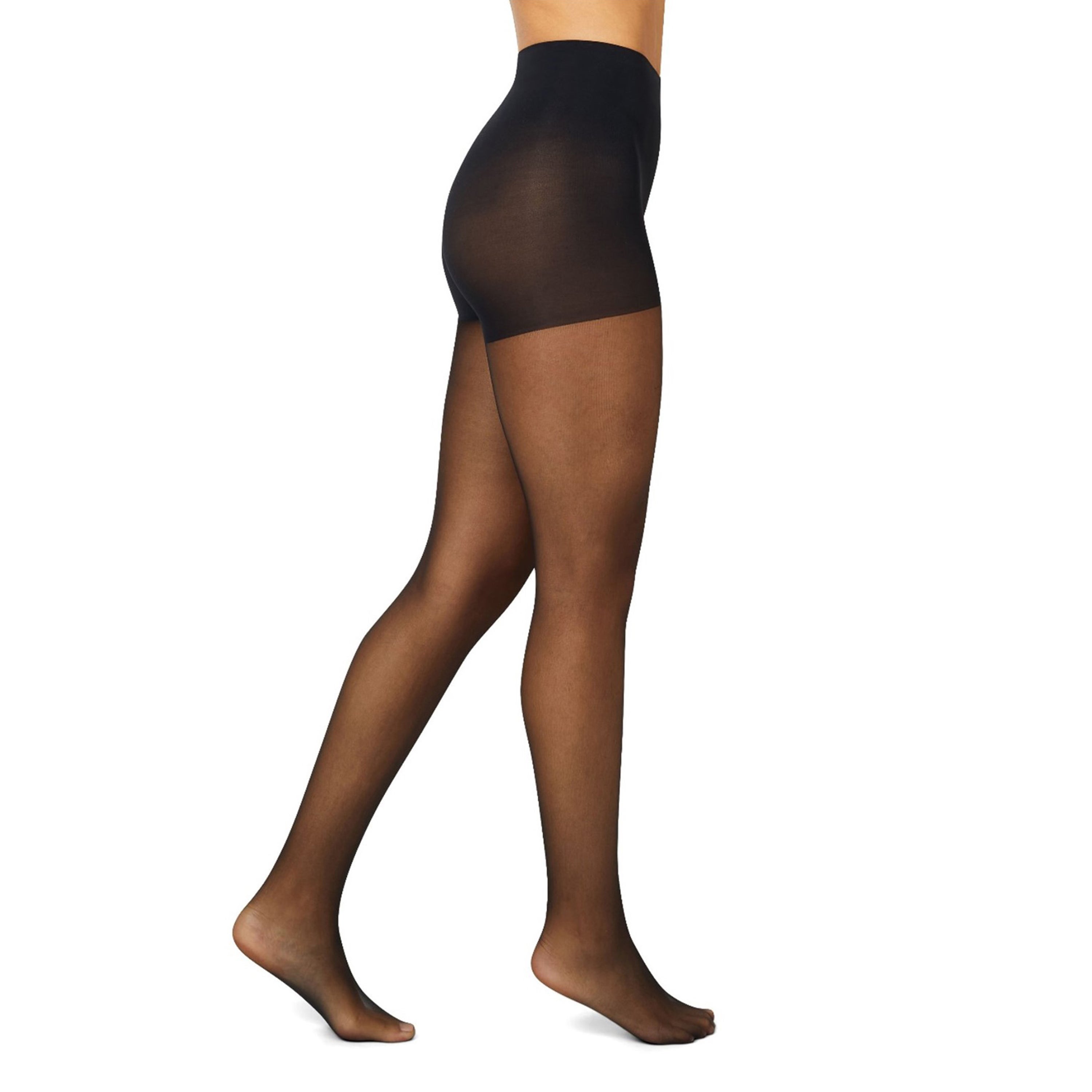 Hanes EcoSmart Women's Sheer Top Tights - Shaping Hosiery - Control Black S