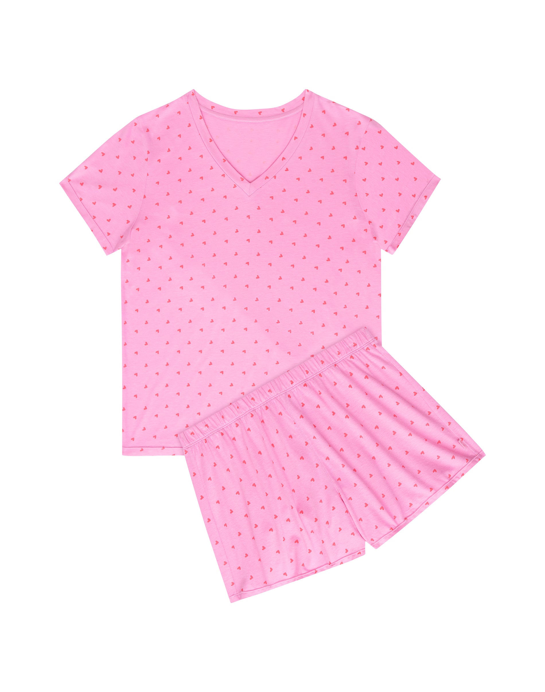 Hanes Originals SuperSoft Comfywear Women's Pajama Set, Loungewear T-Shirt & Sleep Shorts Love Doodle 2XL