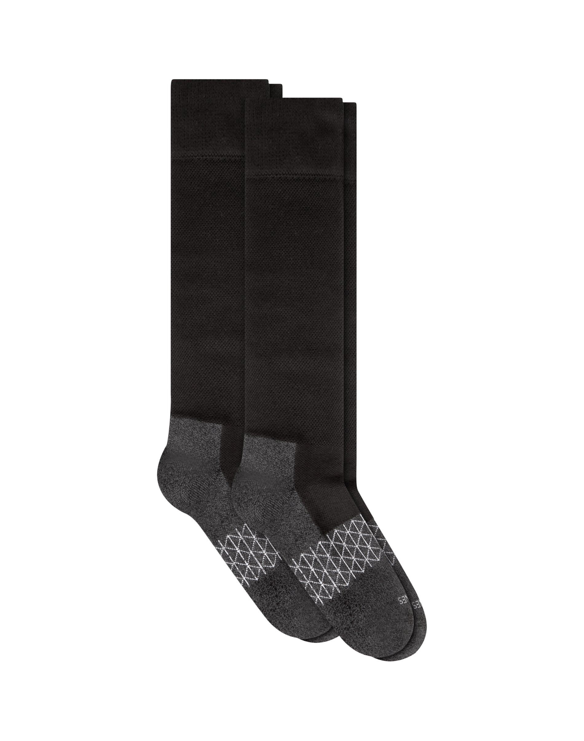 Hanes Men's Compression Socks Pack, 2-Pack, Over the Calf, Graduated