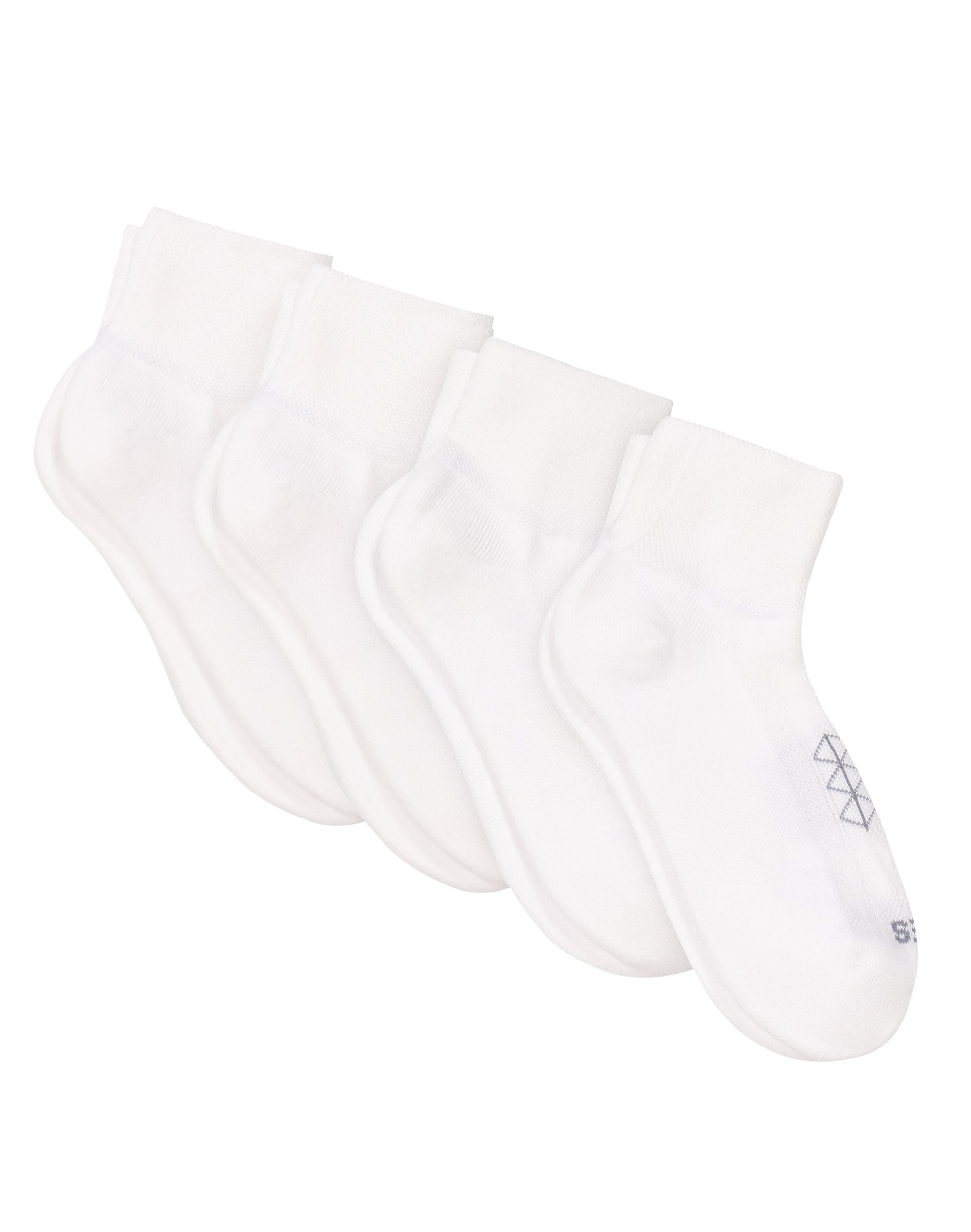 Hanes Absolute Run Women's Ankle Socks Pack, 4-Pack, Moisture-Wicking White 5-9