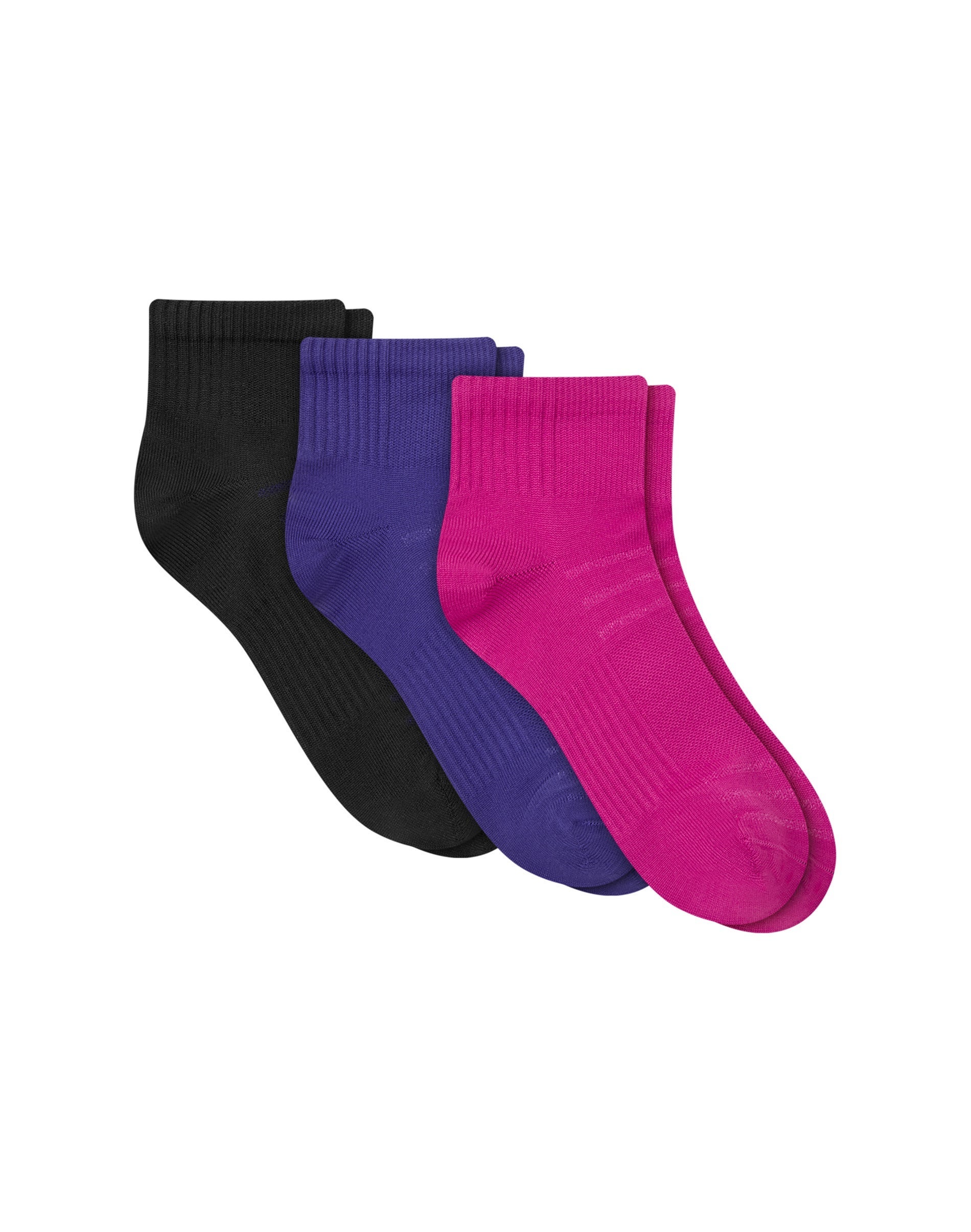 Hanes Moves Women's Seamless Stretch Ankle Socks, 3 Pairs
