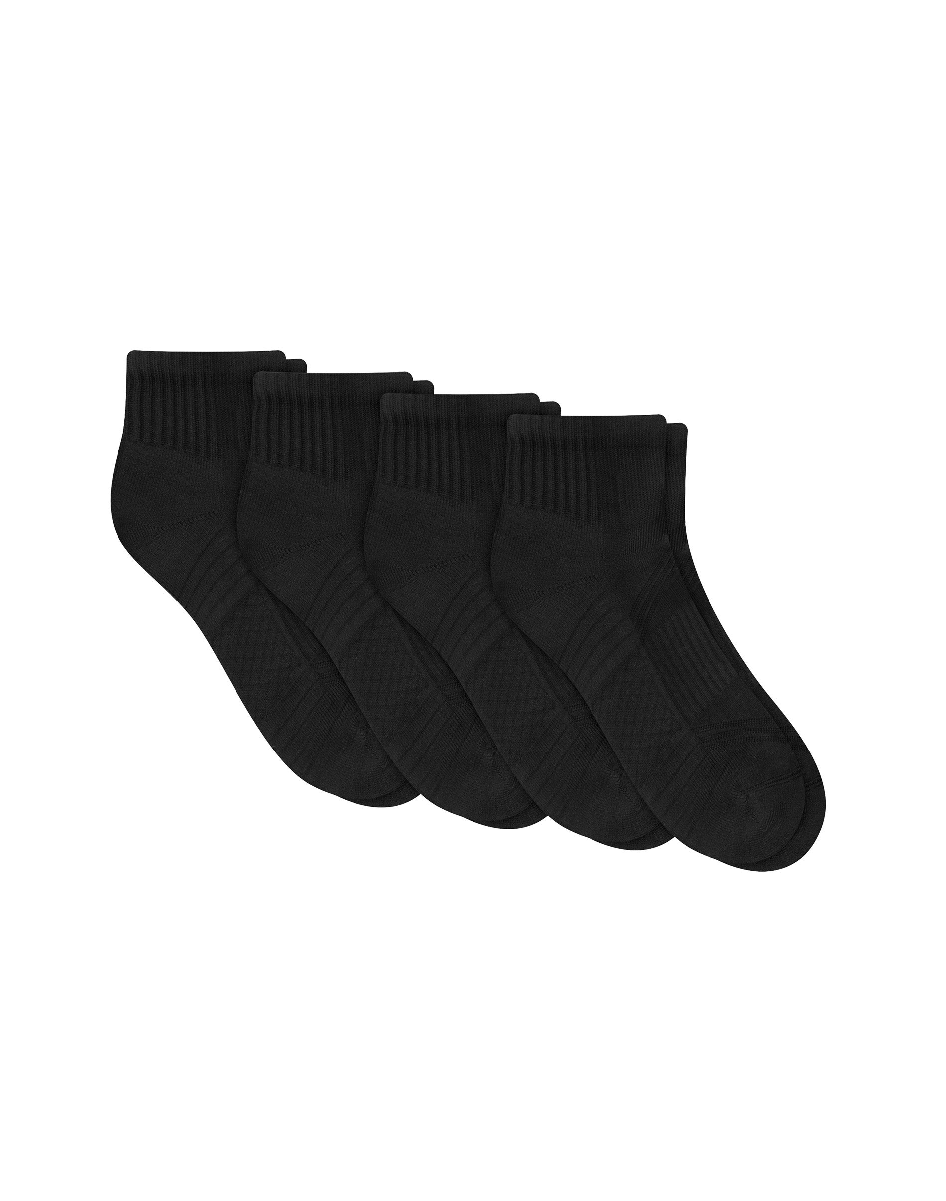 Hanes Moves Impact Zone Women's Ankle Socks Pack, 4-Pack Black 5-9