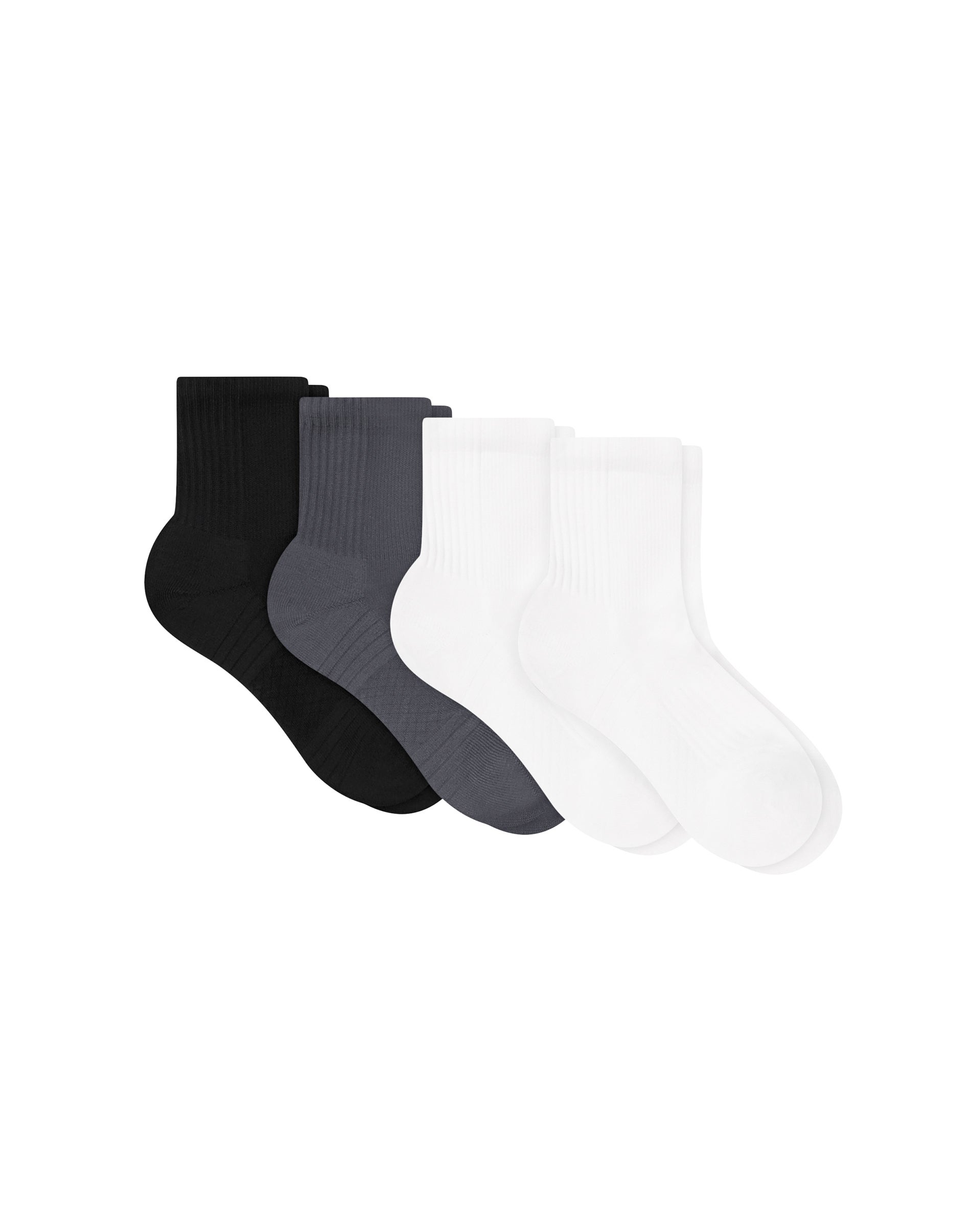 Hanes Moves Impact Zone Women's Mid-Crew Socks Pack, 4-Pack White/Black/Grey 5-9