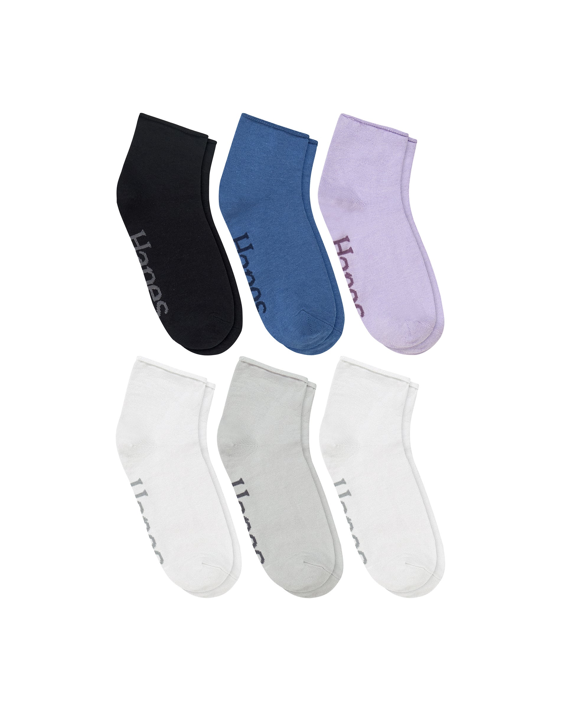 Hanes Originals Women's SuperSoft Ankle Socks, 6-Pairs