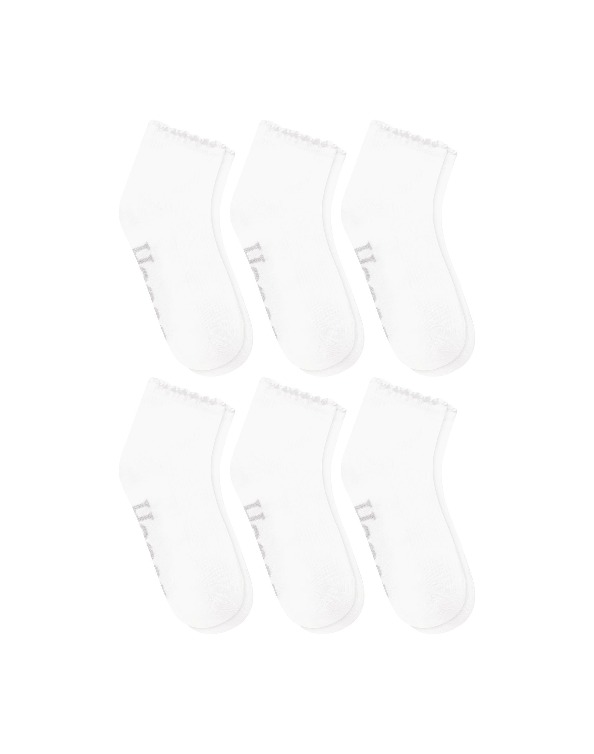 Hanes Originals Women's SuperSoft Ankle Socks, 6-Pairs White Ruffle 5-9