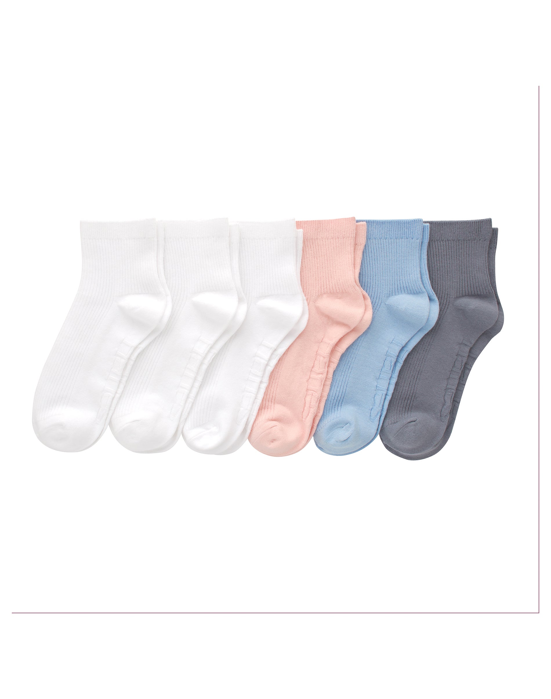 Hanes Originals Women's SuperSoft Ankle Socks, 6-Pairs Pink 5-9