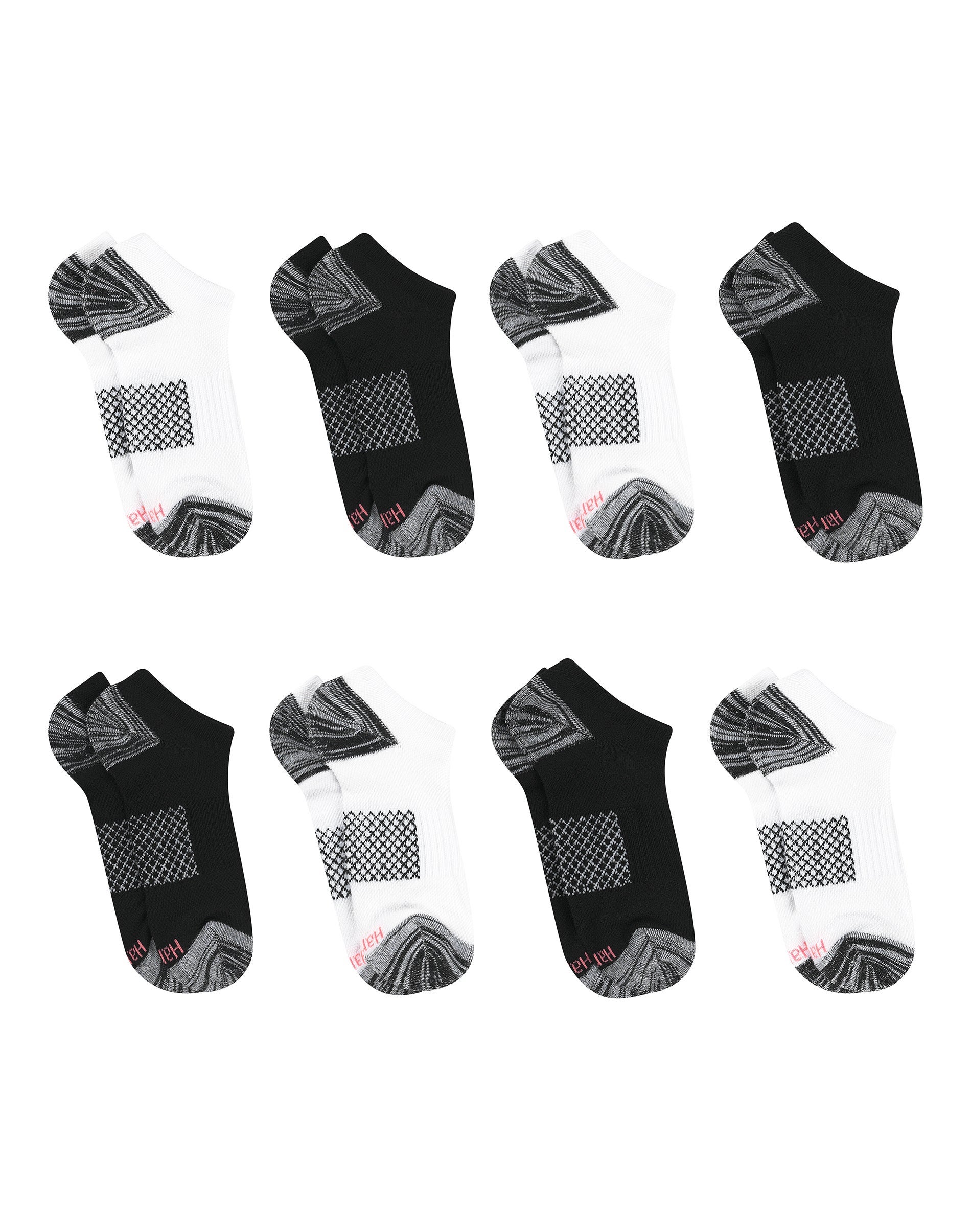 Hanes Ultimate Women's No-Show Socks Pack - 8-Pack - Cool Comfort Breathable Athletic