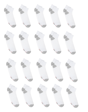 Hanes Men’s Cushioned Ankle Socks Pack, 20 Pairs, Moisture Wicking