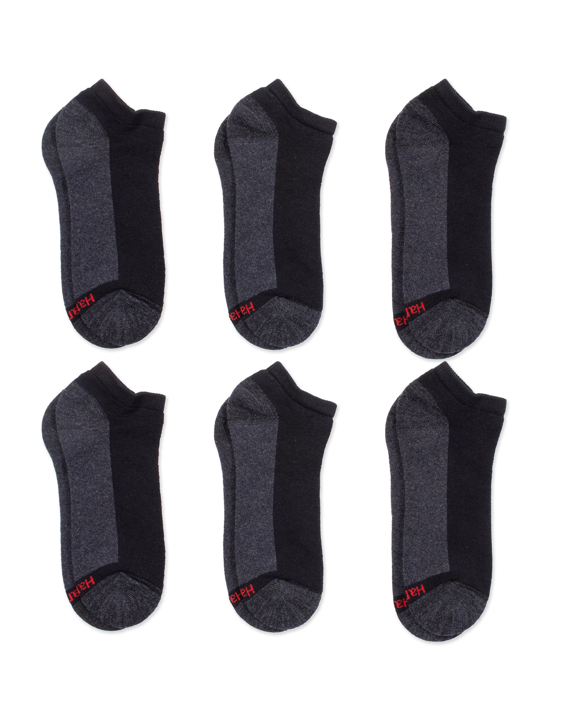 Hanes 8 PK BLACK Cushioned Low Cut Double Tough 6-12 Men's Odor Resistant SL