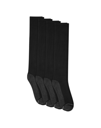 Hanes Men's Max Cushion Over-the-Calf Socks Pack, 4 Pairs, Moisture-Wicking, Shoe Sizes 6-12