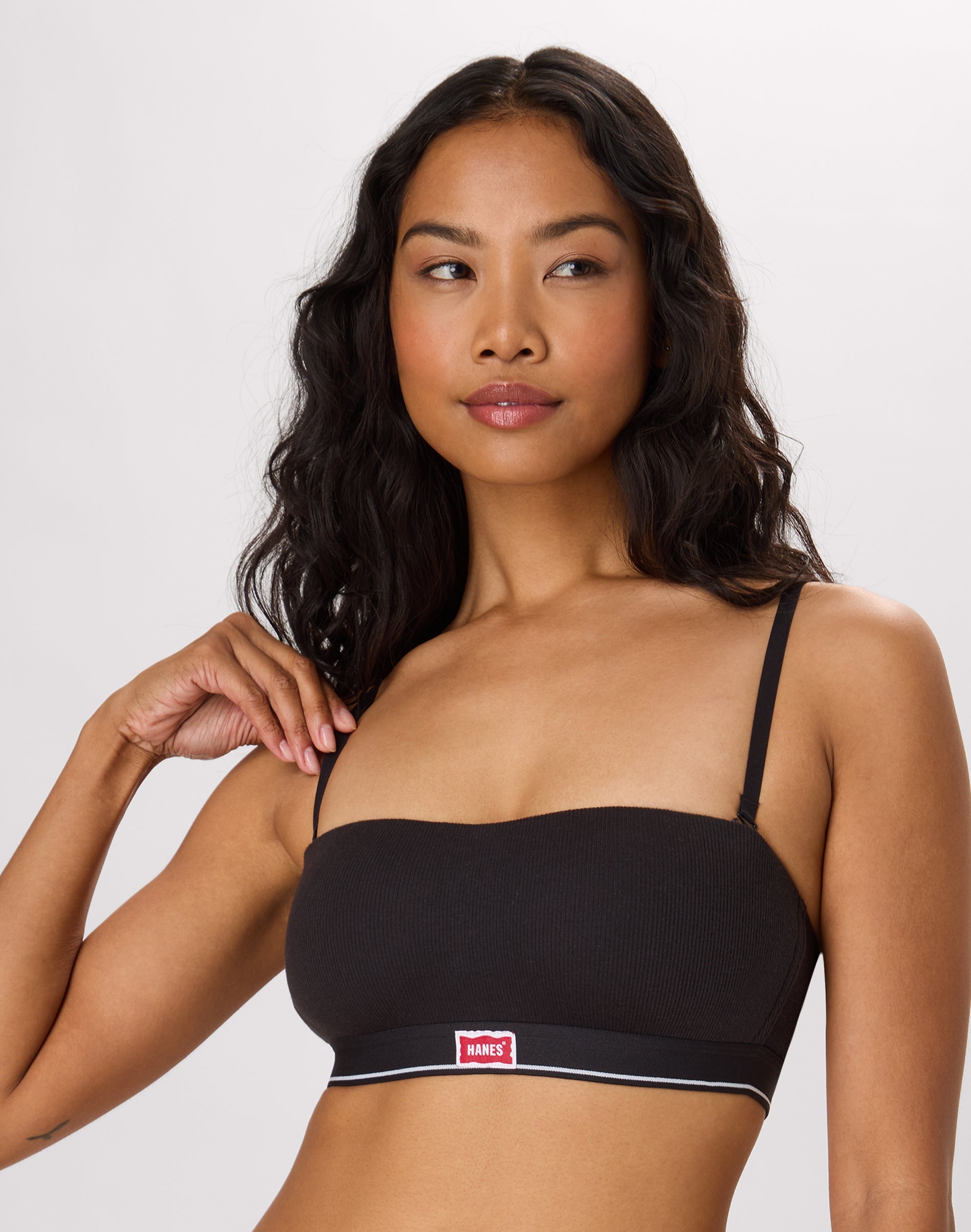 Hanes Originals Women's T-Shirt Bra Bandeau, Light Lift Multiway Balconette Wireless Padded