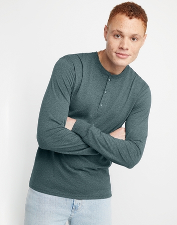Hanes Originals Men's Long Sleeve Henley T-Shirt