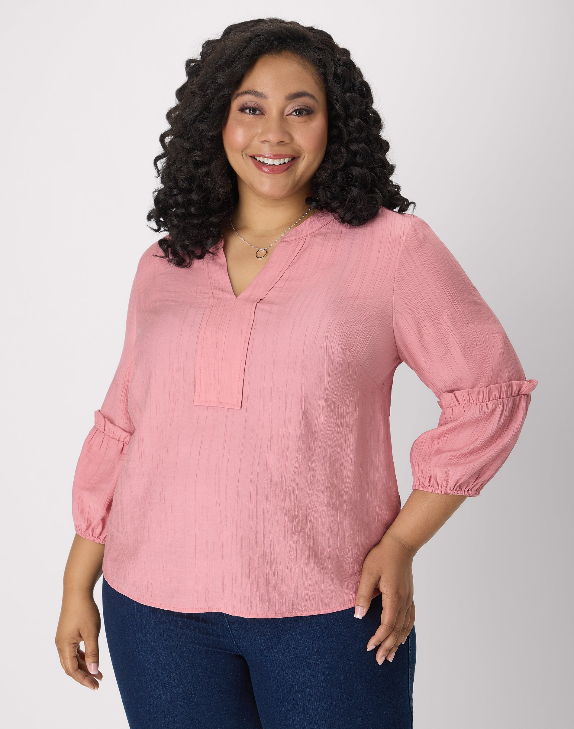 Hanes Just My Size Women's Peasant Top, ¾ Sleeve (Plus )